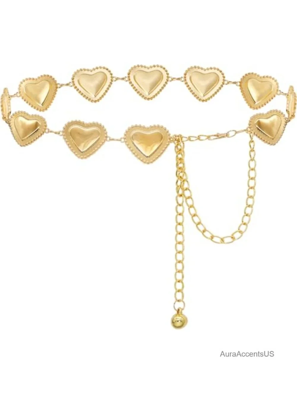 Chunky Metal Waist Chain Belt for Dresses - Adjustable Lobster Clasp